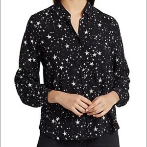 Rails “Noemi Star” Print Galaxy Long Sleeve Black & White Print Blouse size M